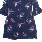 PHASE EIGHT Womens Day Dress Blue Floral Knee Length UK 16