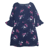 PHASE EIGHT Womens Day Dress Blue Floral Knee Length UK 16