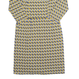 BODEN All Over Bird Print Womens Day Dress Yellow Animal Print Midi UK 12