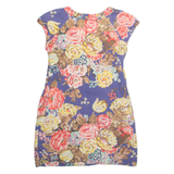 JOULES Womens Day Dress Blue Floral Short Sleeve Knee Length UK 14