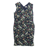 MONSOON Womens Pencil Dress Blue Floral Sleeveless Midi UK 18