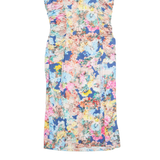 PHASE EIGHT Womens Bodycon Dress Blue Floral Short Sleeve Midi UK 10