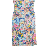 PHASE EIGHT Womens Bodycon Dress Blue Floral Short Sleeve Midi UK 10