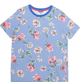 JOULES Womens T-Shirt Dress Blue Floral Short Sleeve Knee Length UK 14