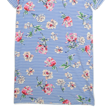 JOULES Womens T-Shirt Dress Blue Floral Short Sleeve Knee Length UK 14
