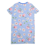 JOULES Womens T-Shirt Dress Blue Floral Short Sleeve Knee Length UK 14