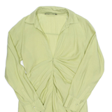 ZARA Womens Shirt Dress Green Long Sleeve Knee Length M