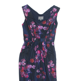 PHASE EIGHT Womens Bodycon Dress Blue Floral Sleeveless Midi UK 10