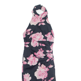 KAREN MILLEN Womens Bodycon Dress Black Floral Sleeveless Midi UK 10