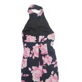 KAREN MILLEN Womens Bodycon Dress Black Floral Sleeveless Midi UK 10