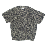 REHLJ Womens Printed Blouse Black Viscose Floral S