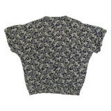 REHLJ Womens Printed Blouse Black Viscose Floral S