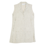 TOGETHER Womens Top Beige Collared Sleeveless UK 8