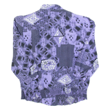 SCHNEBERGER Womens Printed Blouse Purple Collared 90s Crazy Pattern L