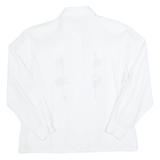 ALBANES Womens Shirt White Collared Long Sleeve S