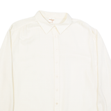 GIGINE Womens Shirt Cream Collared Long Sleeve L