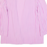 CM CREATION Blazer Style Womens Printed Blouse Pink Collared Striped M