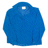 COUNTRY SOPHISTICATES BY PENDLETON Womens Printed Blouse Blue Crazy Pattern M