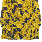 ROPE Womens Printed Shirt Gold Collared Long Sleeve Crazy Pattern S