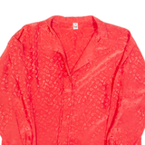 TRU Horse Shoe Print Womens Shirt Red Collared Long Sleeve L