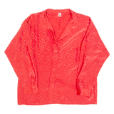 TRU Horse Shoe Print Womens Shirt Red Collared Long Sleeve L