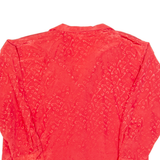 TRU Horse Shoe Print Womens Shirt Red Collared Long Sleeve L