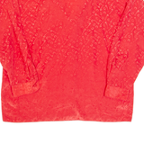 TRU Horse Shoe Print Womens Shirt Red Collared Long Sleeve L