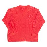 TRU Horse Shoe Print Womens Shirt Red Collared Long Sleeve L