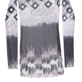 NORTHLAND Womens Printed Top Grey Long Sleeve Crazy Pattern S