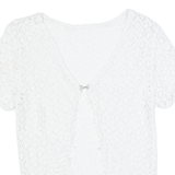 Netted Open Womens Top White S