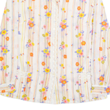 CBR Womens Printed Shirt Cream Collared Long Sleeve Floral M