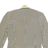 FINK MODEL Womens Printed Shirt Yellow Collared 3/4 Sleeve Floral M