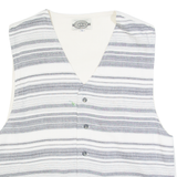 GARRY Womens Waistcoat Cream Strapless 90s Striped XL