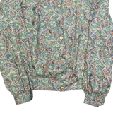 MARK WALD Womens Printed Blouse Green Collared Long Sleeve 90s Paisley M