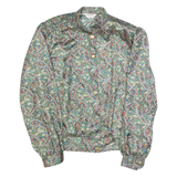 MARK WALD Womens Printed Blouse Green Collared Long Sleeve 90s Paisley M