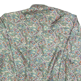 MARK WALD Womens Printed Blouse Green Collared Long Sleeve 90s Paisley M