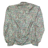 MARK WALD Womens Printed Blouse Green Collared Long Sleeve 90s Paisley M