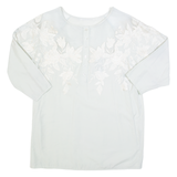 Womens Top Grey 3/4 Sleeve M