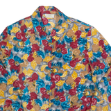 CLASSIC COLLECTION Womens Printed Shirt Red Collared 90s Floral L