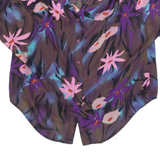 YESSICA Womens Printed Blouse Brown Collared Floral L