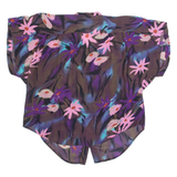 YESSICA Womens Printed Blouse Brown Collared Floral L