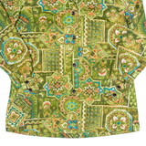 Womens Printed Shirt Green Collared Long Sleeve 90s Geometric S