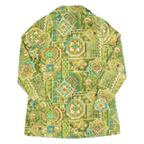 Womens Printed Shirt Green Collared Long Sleeve 90s Geometric S