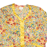 VICTORIA'S SECRETS Womens Printed Blouse Gold Long Sleeve 90s Floral M