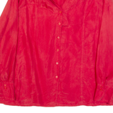 KINGFIELD Womens Shirt Red Collared Long Sleeve L