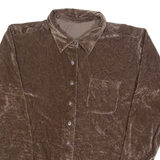 Womens Shirt Brown Collared Long Sleeve S