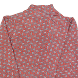 Womens Printed Shirt Red Collared Long Sleeve Paisley S