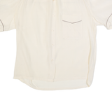 TRAMO Womens Blouse Cream Collared Silk M