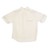 TRAMO Womens Blouse Cream Collared Silk M