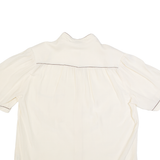 TRAMO Womens Blouse Cream Collared Silk M